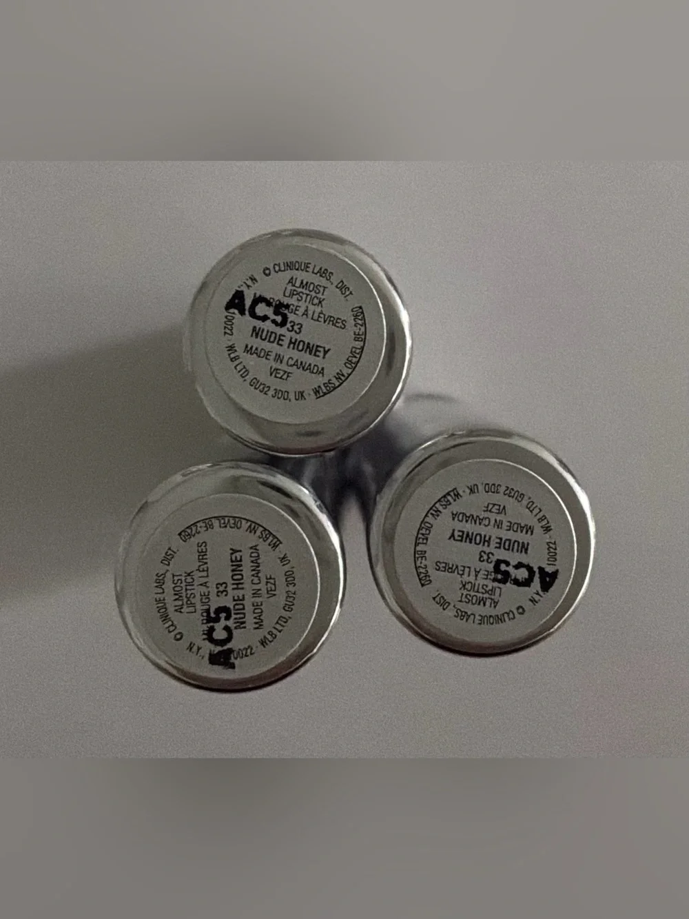 Lot of 3 - Clinique Almost Lipstick Nude Honey Full Size